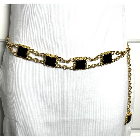 Vintage 80's gold chain belt - Picture 10 of 10